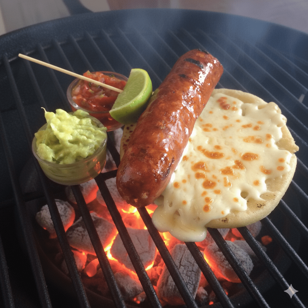 Arepa Gratinada con Chorizo de cerdo